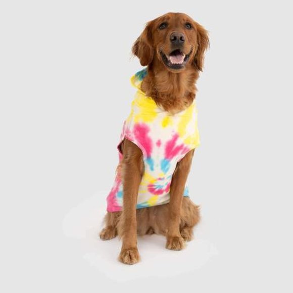 DOG PUPPY TIE DYE HOODIE SWEATSHIRT JACKET COAT - Picture 3 of 4